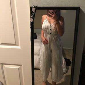 H&M white and black jumpsuit